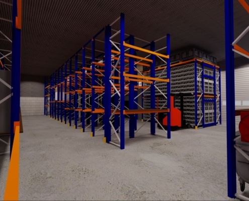 magazijn (her)inrichten, ontwerp in virtual reality